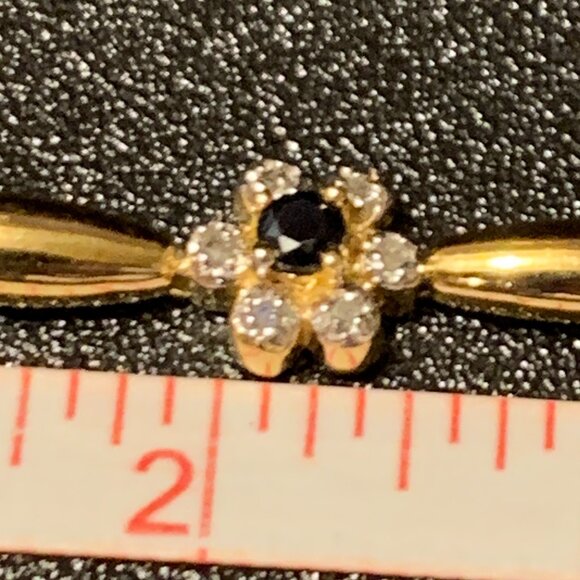 18K Yellow Gold Plated 0.14 CTW Diamonds and 1.05 CTW Black Sapphire Bracelet - Picture 4 of 7